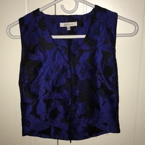 Lucy Paris Brocade Floral Crop Top